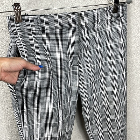 Derek Lam 10 Crosby Plaid Trouser Pants Crop Ankle 2 Tone Button Hem Sz 2 - Picture 4 of 14